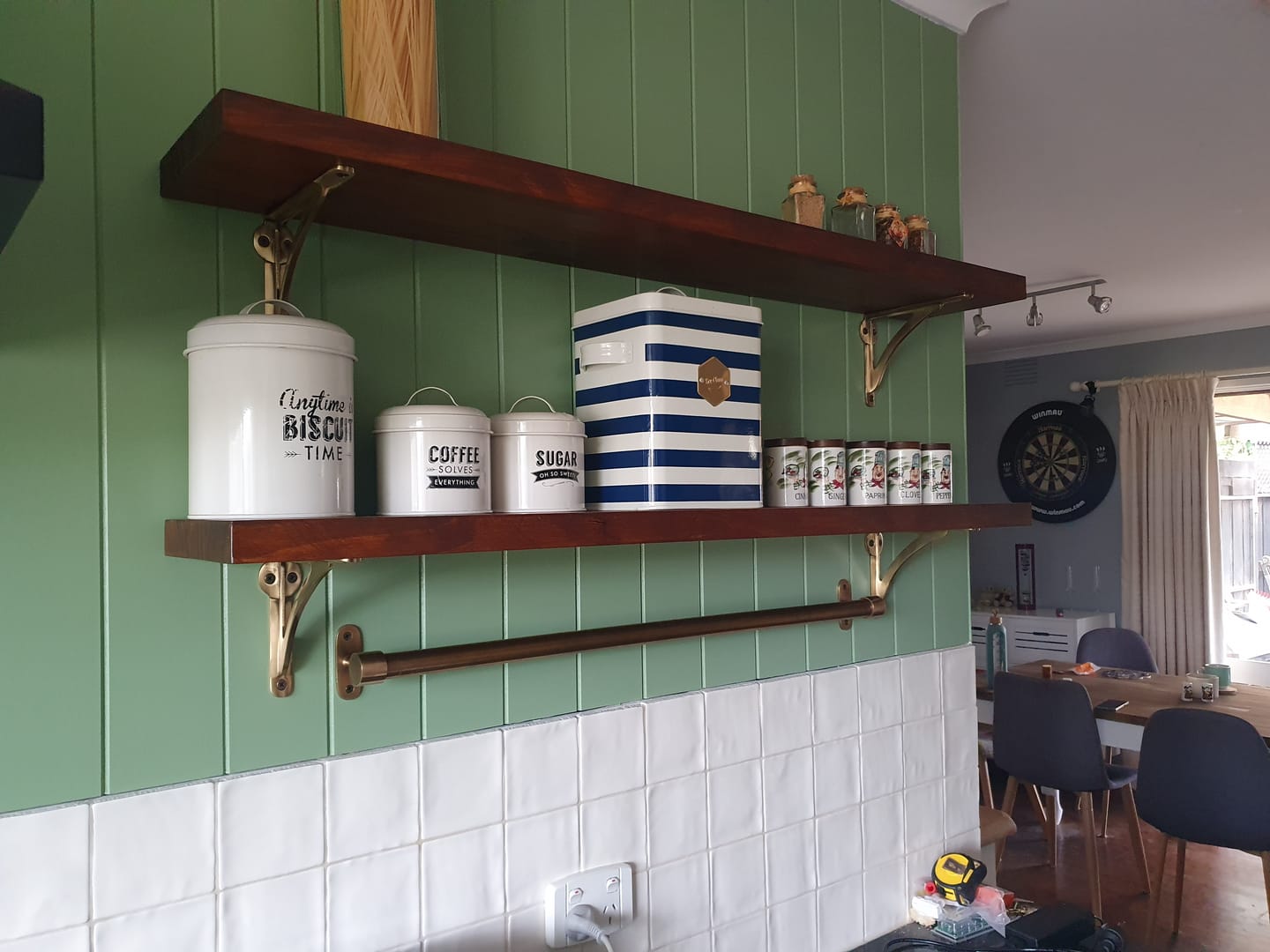 Customer photo review of Arched Shelf Bracket - Antique Brass