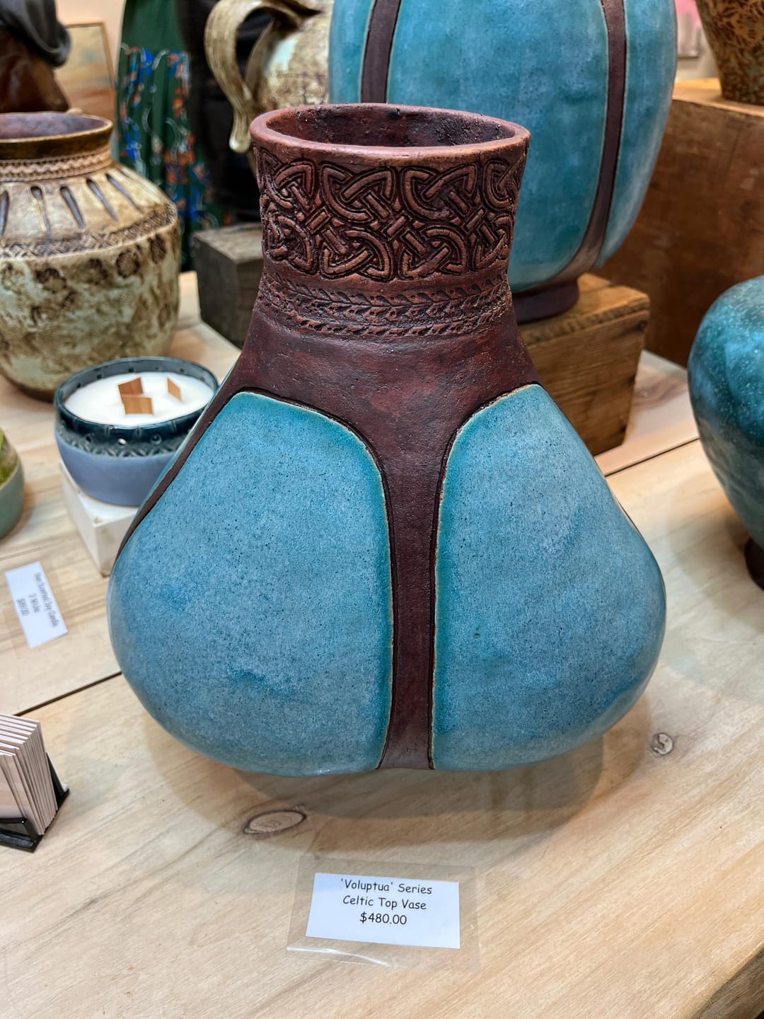 Customer photo review of Abbots Turquoise Matte Midfire Brushable Glaze