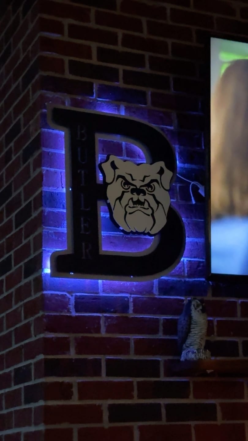 Customer photo review of Butler HEX HEAD ORIGINAL " B with Bulldog" 3D Metal Wall Art