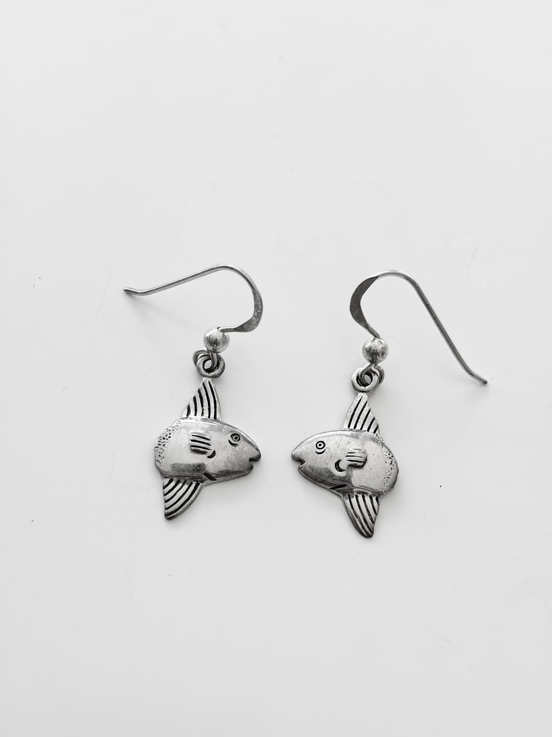 Customer photo review of Sun Fish Hook Earrings - Mola Mola 925 Real Sterling Silver