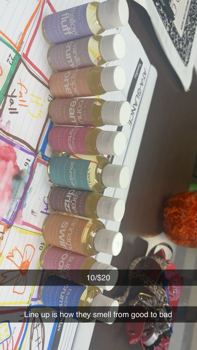 Customer photo review of Build Your Own Dessert-Inspired Body Oil Sample Set — Pick Any 10
