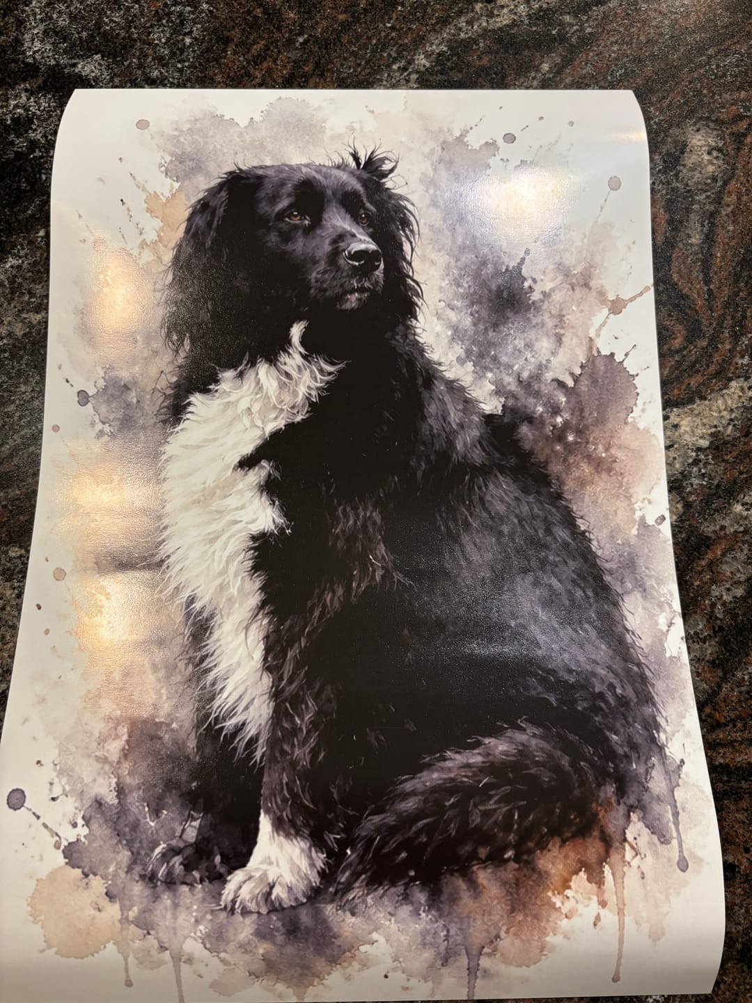 Customer photo review of Watercolor Realistic Portrait - Personalized Poster