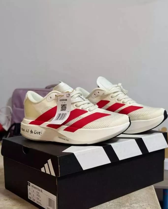 Customer photo review of Adidas Adizero EVO SL Off White Better Scarlet - ADS