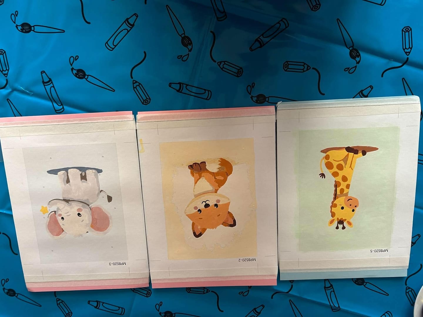 Customer photo review of 6 Mini Paintings - Safari Friends Set