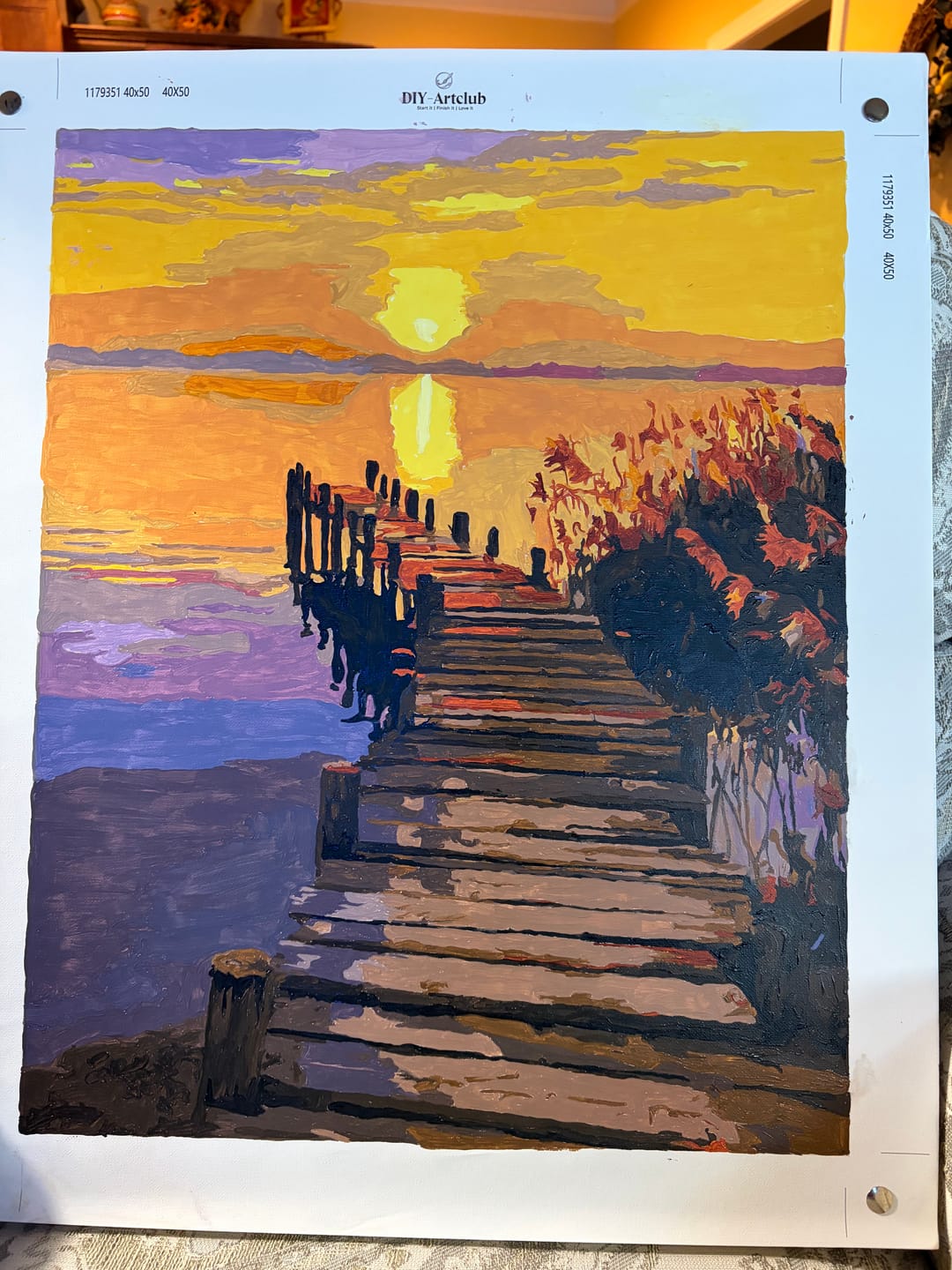 Customer photo review of Lakeside Sunset | Paint by Number
