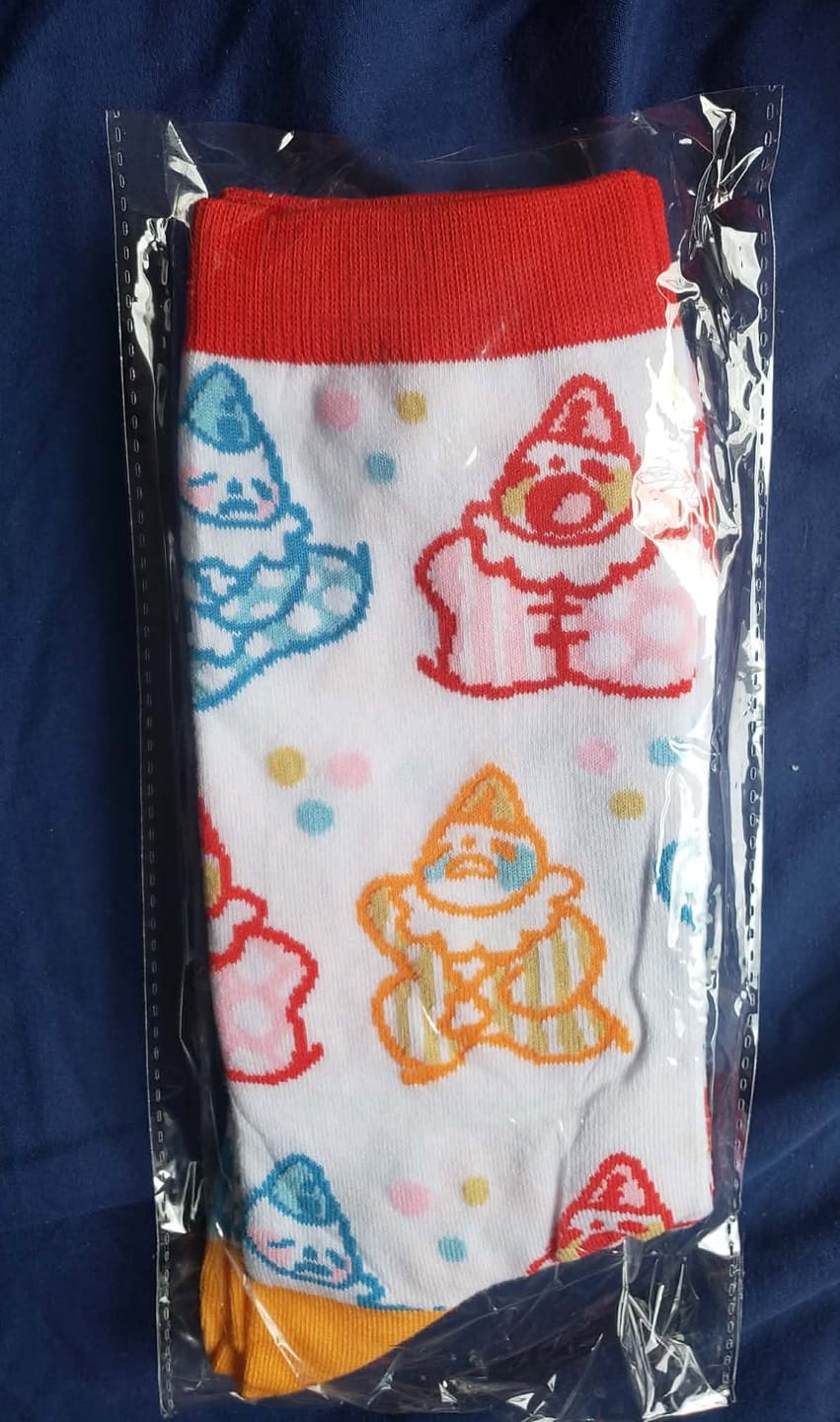 Customer photo review of Cute Lil Clown Socks!