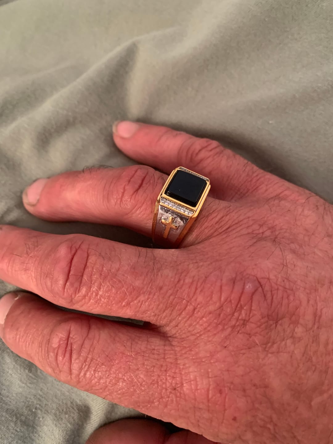 Customer photo review of FREE Today: Christian Faith Two Tone Plated Cross Ring - With God All Things Are Possible