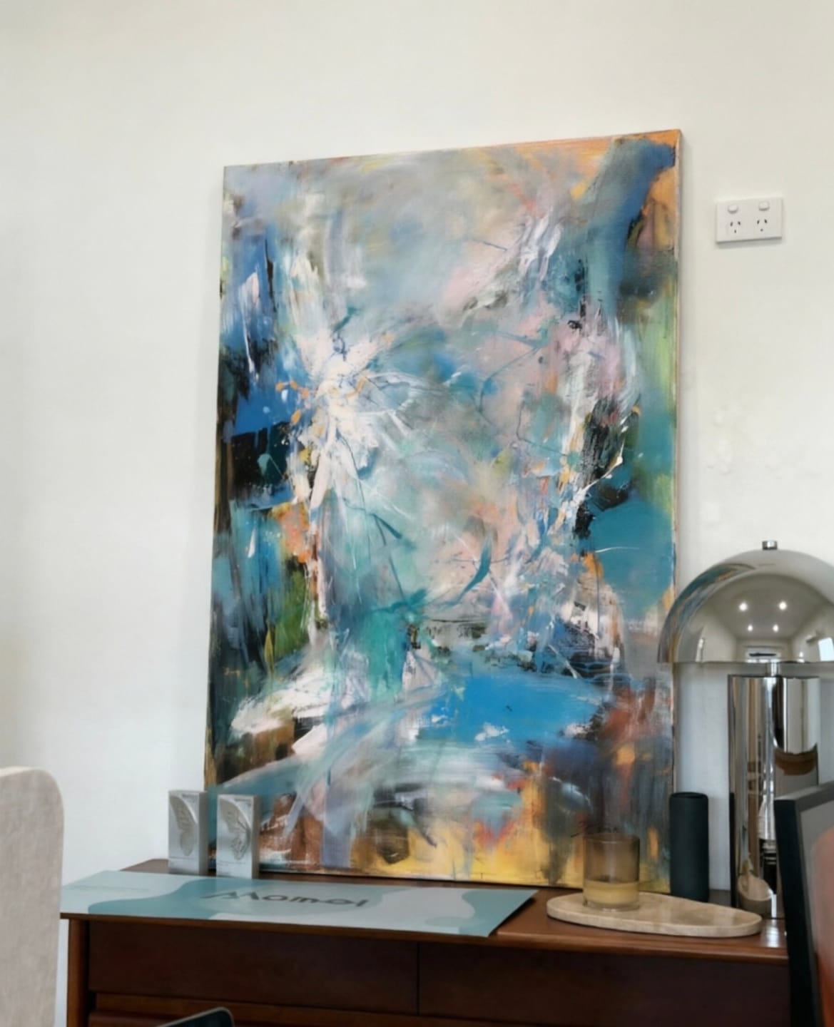 Customer photo review of Galaxy World – Abstract Painting, Hand-Painted Canvas