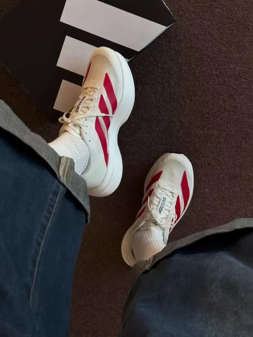Customer photo review of Adidas Adizero EVO SL Off White Better Scarlet - ADS