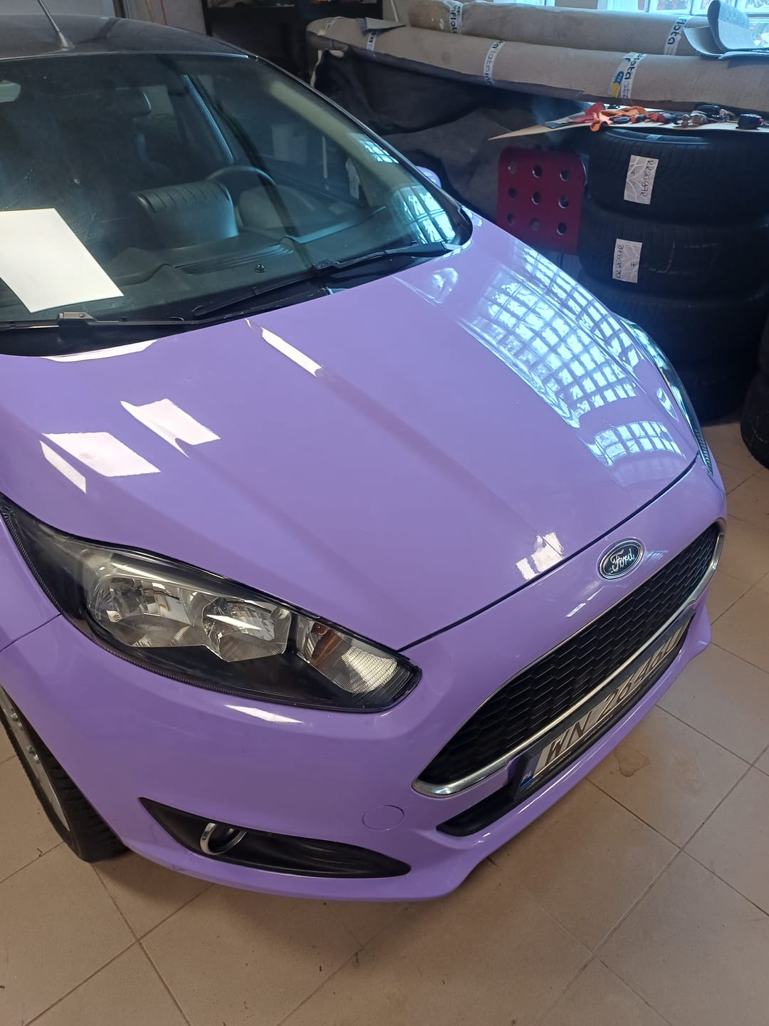 Customer photo review of High Gloss Soft Lilac Vinyl Wrap