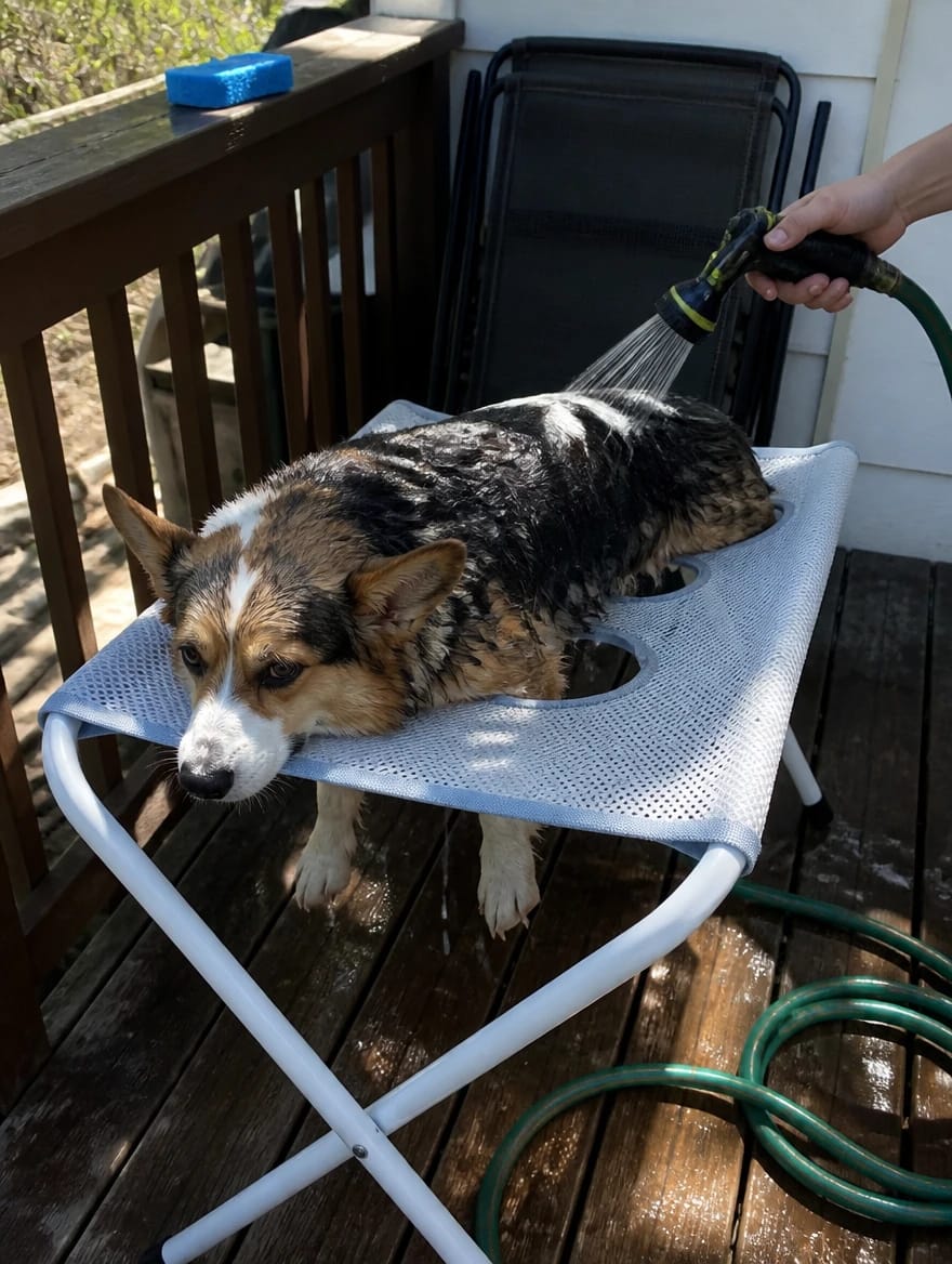 Customer photo review of PawSpa - Den smarta groomingstationen för enklare bad, tassvård och pälsvård hemma.