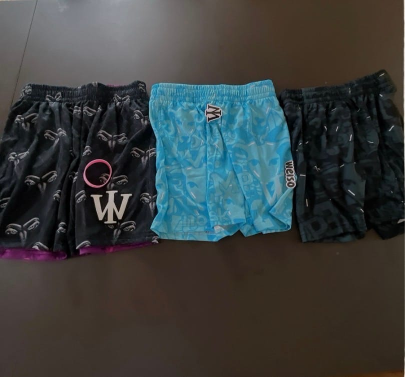 Customer photo review of BLACK & PURPLE MAMBA REVERSIBLE SHORTS