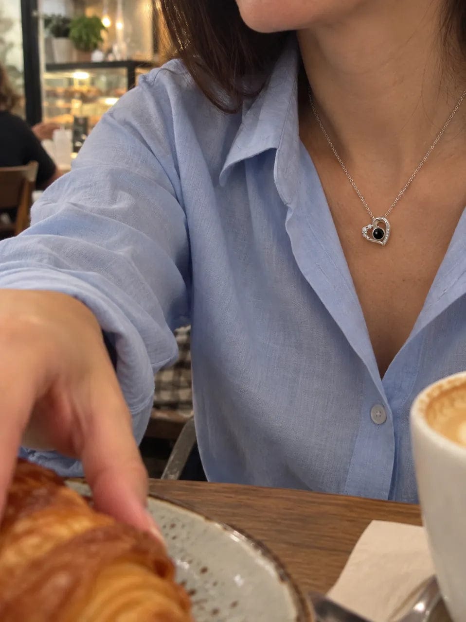 Customer photo review of שרשרת לב עם תמונה חבויה