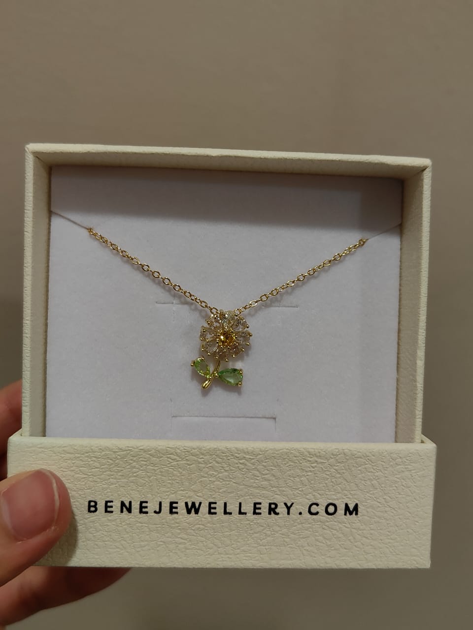 Customer photo review of Kira Floral Necklace