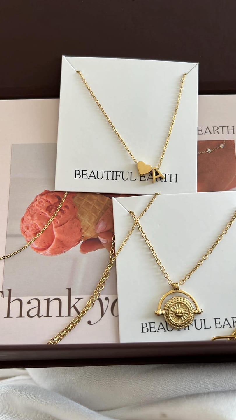 Customer photo review of Golden Sun Coin Necklace
