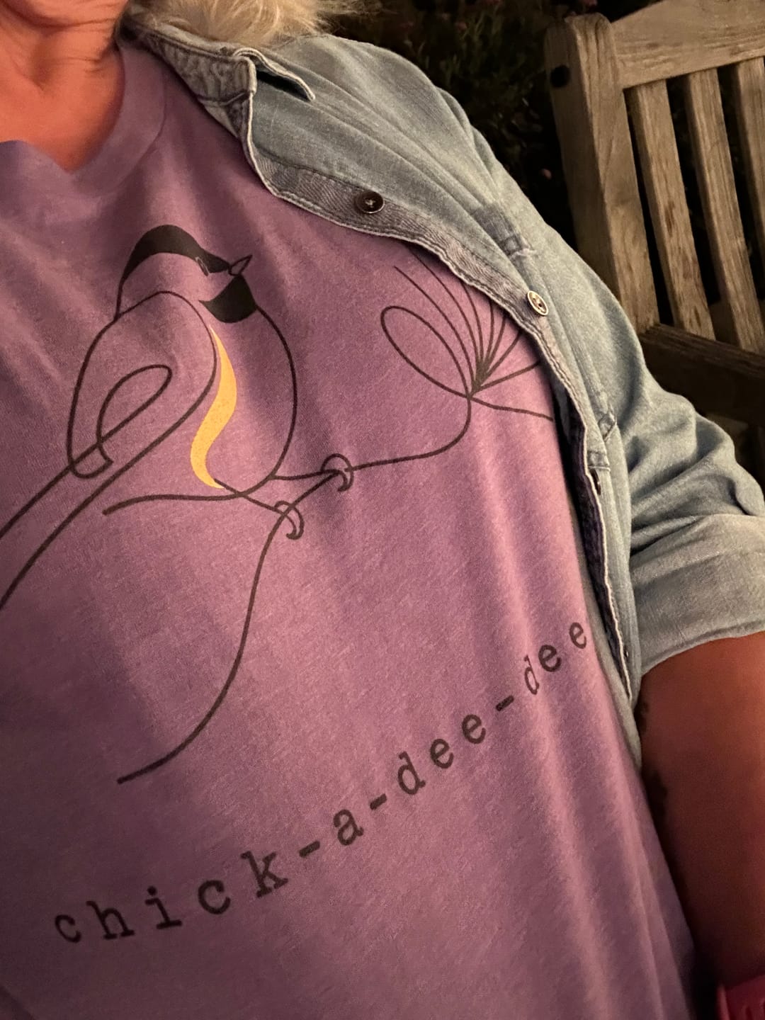 Customer photo review of Mid-Modern Chickadee Tee