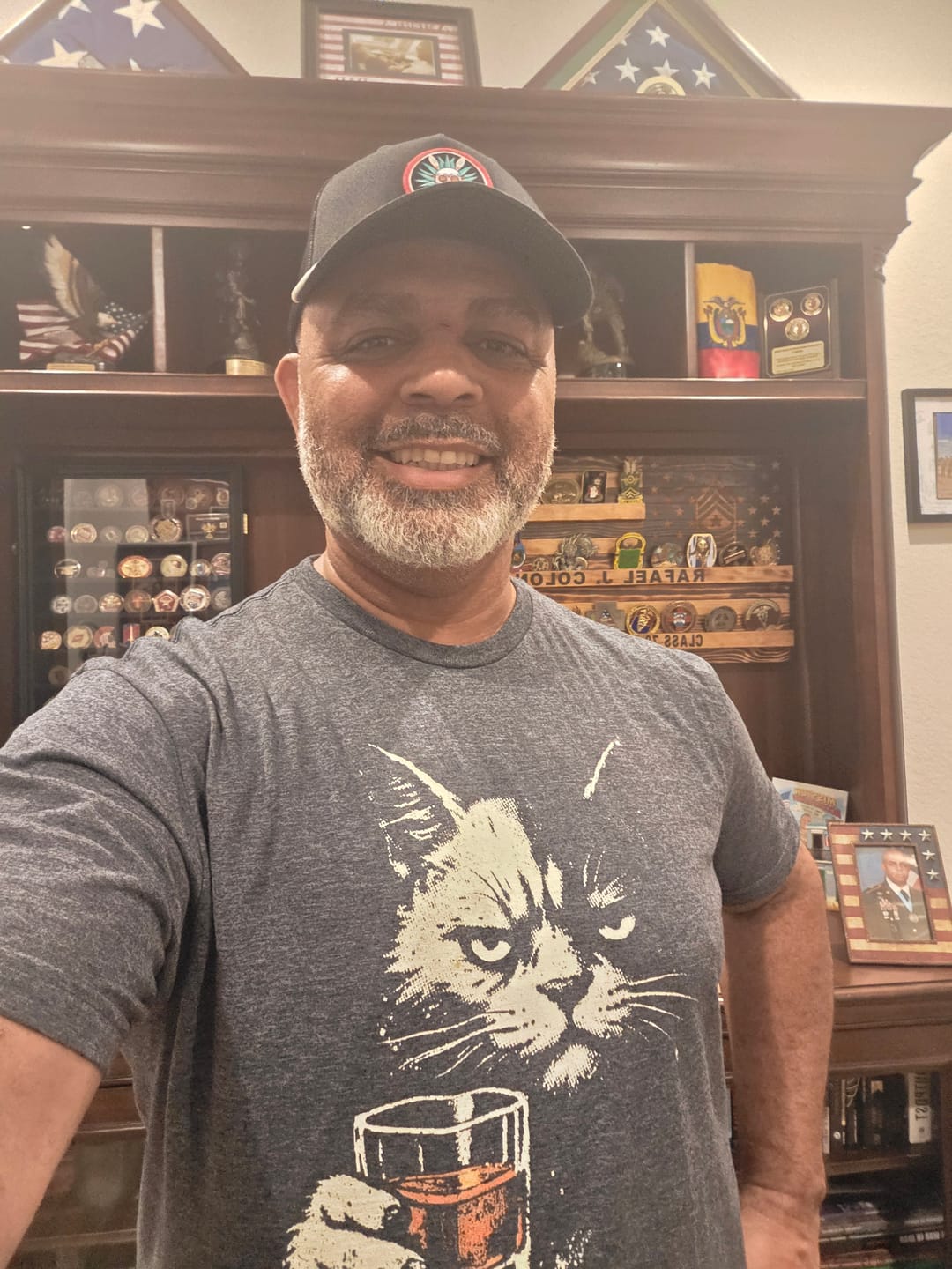 Customer photo review of Sourpuss Whiskey Cat Grunge T-Shirt