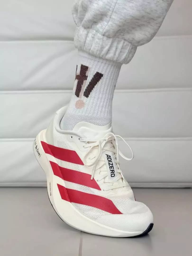 Customer photo review of Adidas Adizero EVO SL Off White Better Scarlet - ADS