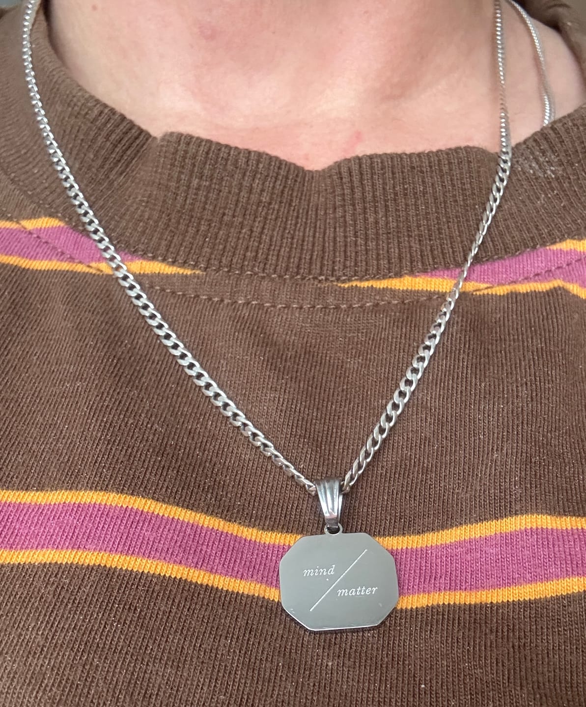 Customer photo review of The Mind Affirmation Necklace - Unisex
