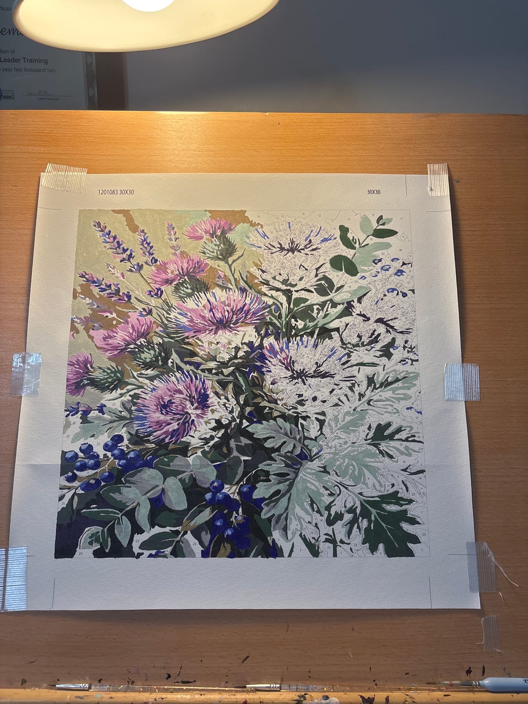 Customer photo review of Thistle Lavender Bouquet (Paint by Numbers)