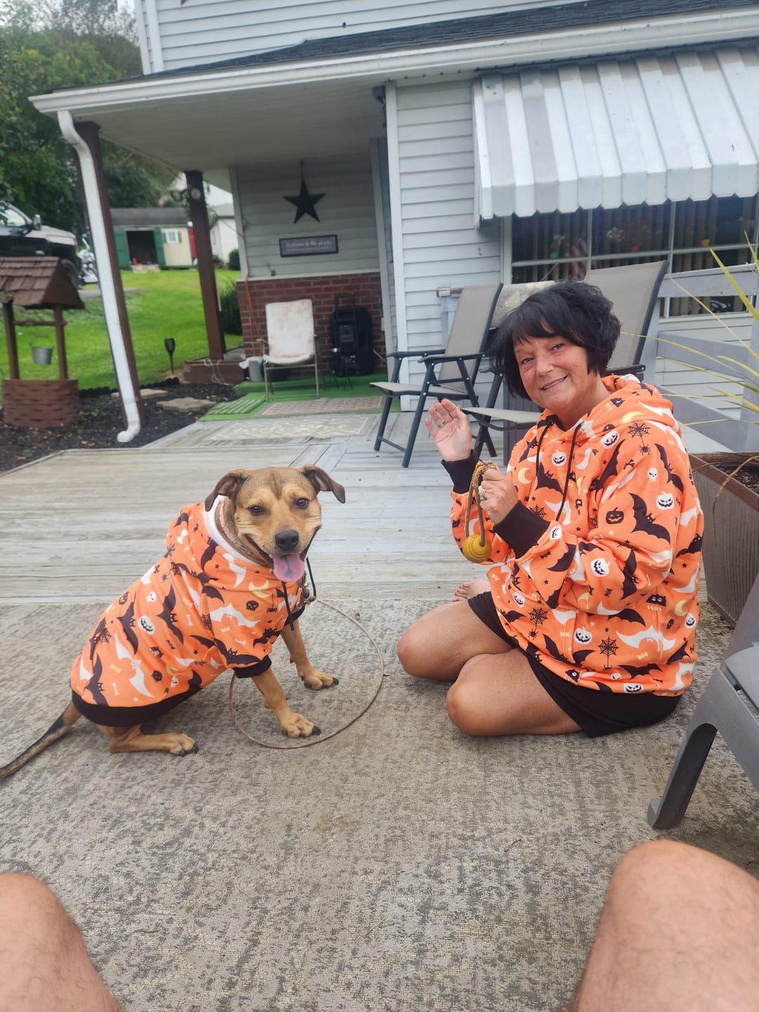 Customer photo review of Halloween Dog Hoodie - Orange