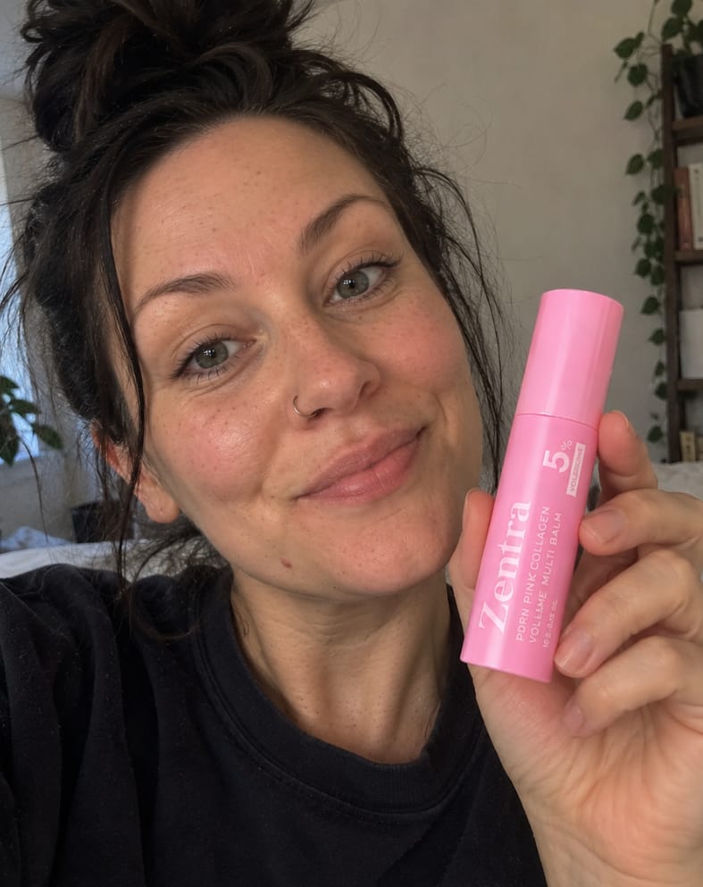 Customer photo review of pink collagen balm