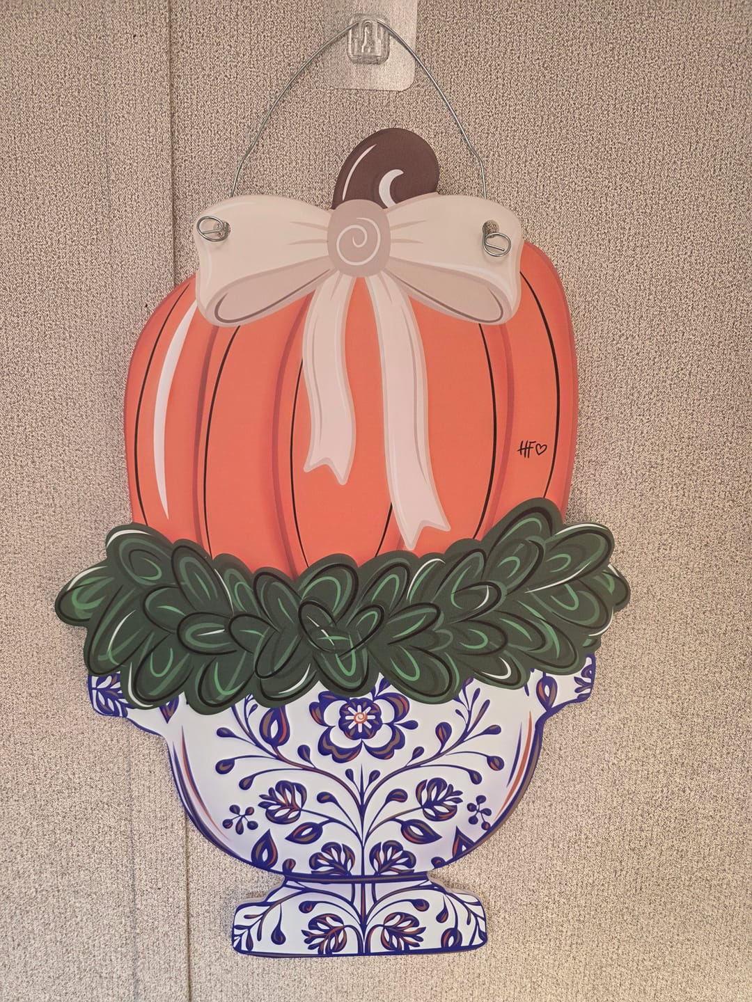 Customer photo review of Elegant Chinoiserie Pumpkin Door Hanger