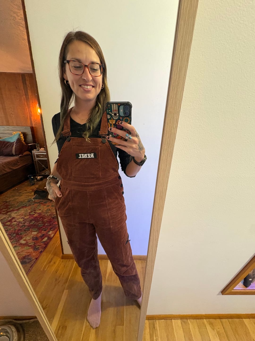 Customer photo review of Women's Overall in Rust Corduroy