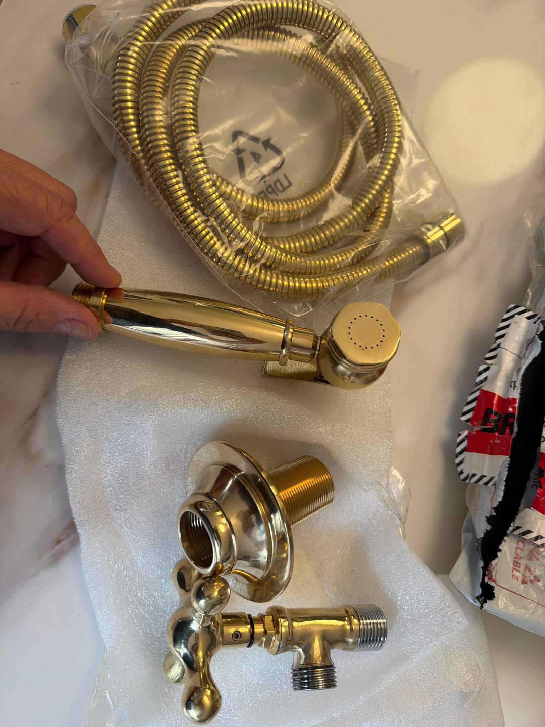 Customer photo review of Antique Brass Kitchen Sprayer #VFK054