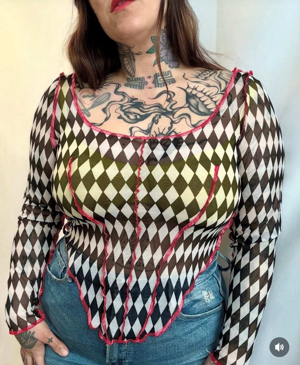 Customer photo review of Mesh Retro Geometric Flocking Print Fabric - MESH-Q20216