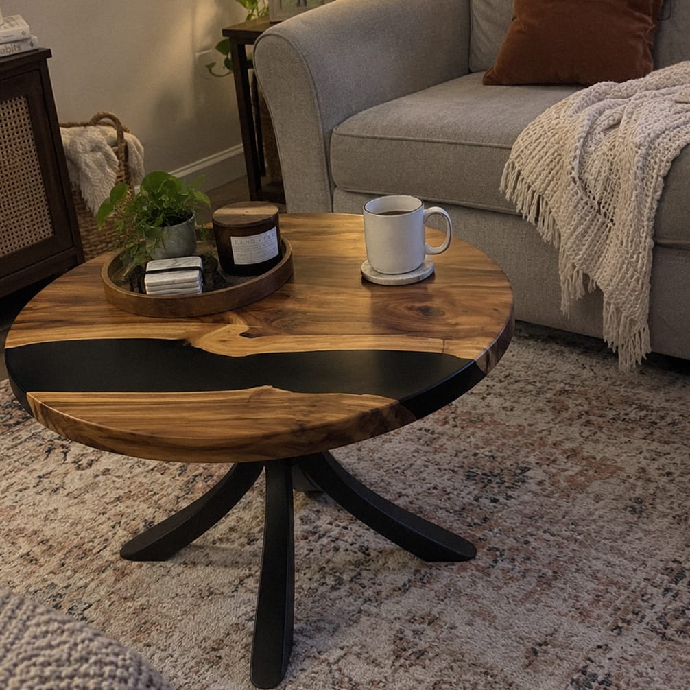 Customer photo review of Coffee Table 29" Round & Square for Modern Living Rooms - 127 Zolia