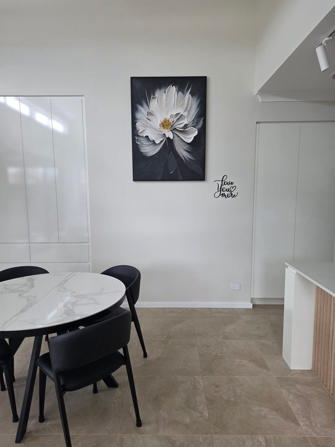 Customer photo review of Black and White Flower Abstract Textured Wall Art #FP112