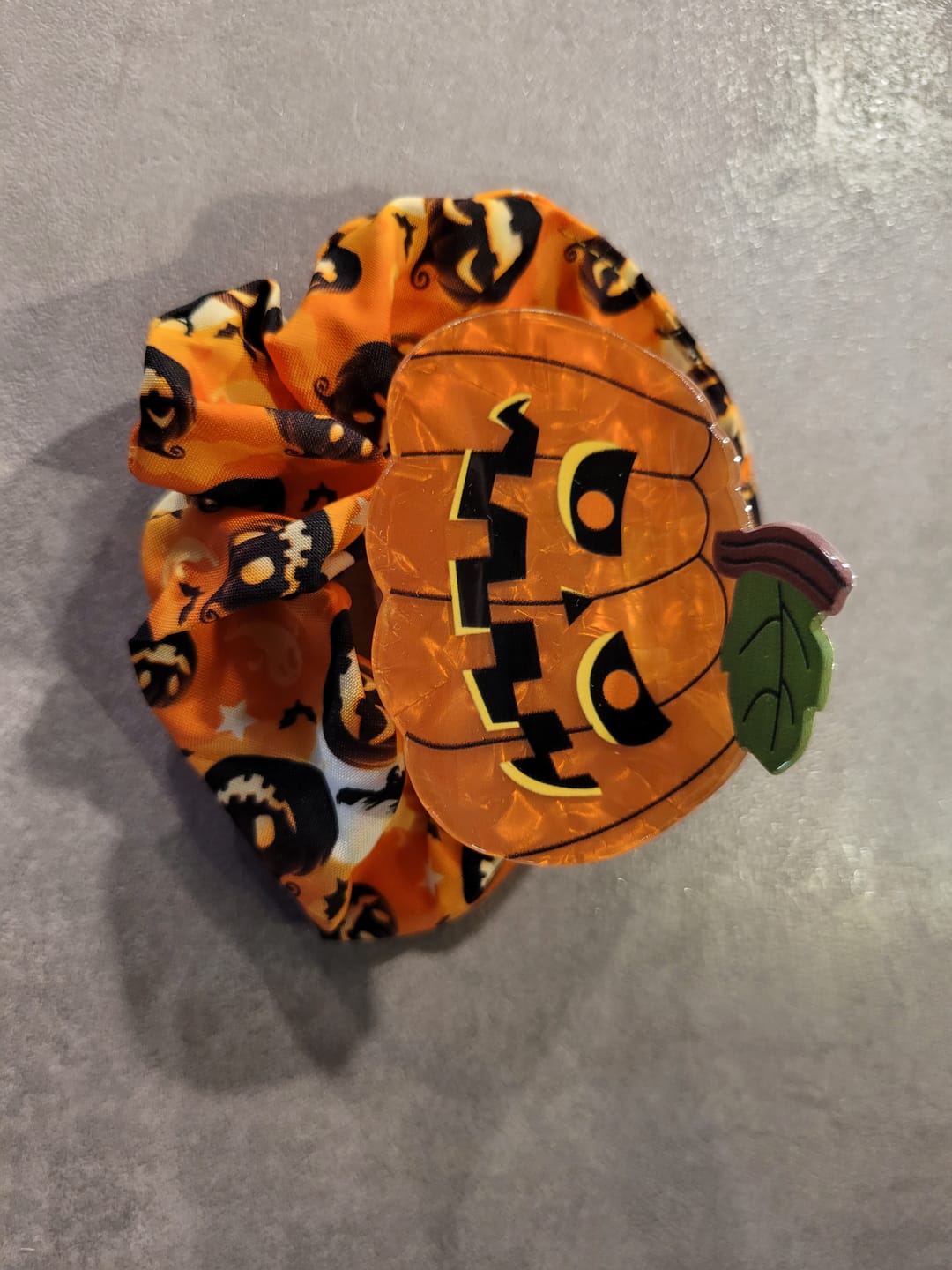 Customer photo review of Halloween Haargummi mit Kürbis-Muster – Orange
