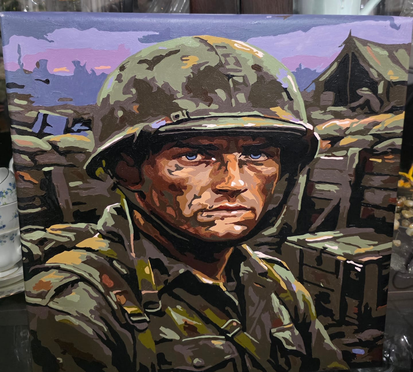 Customer photo review of Trench Soldier’s Gaze (Paint by Numbers)