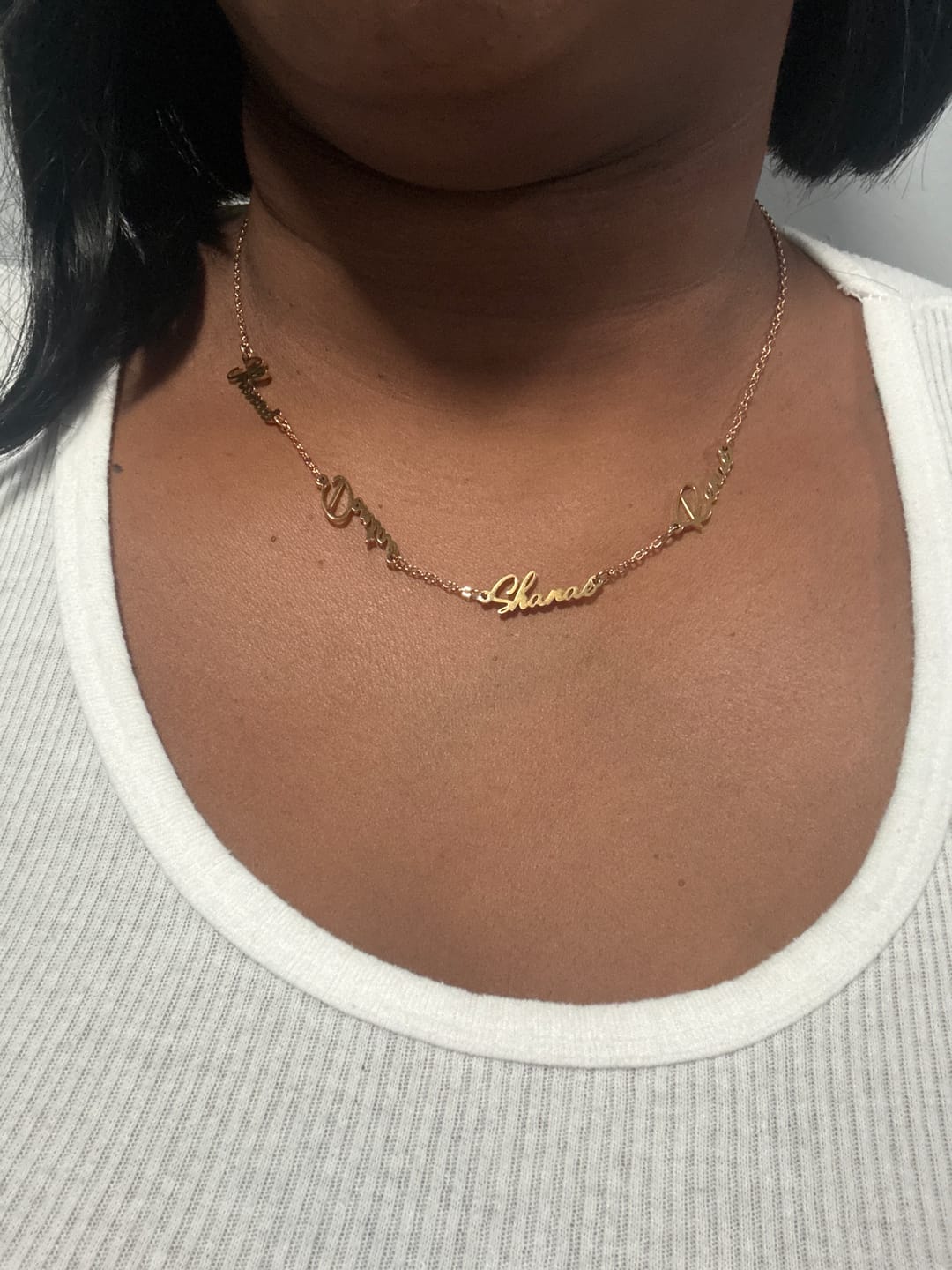 Customer photo review of Multi Name Necklace