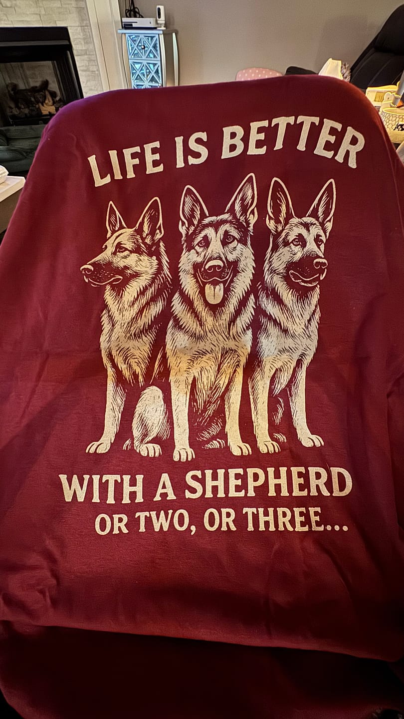 Customer photo review of Life is Better With a Shepherd Shirt