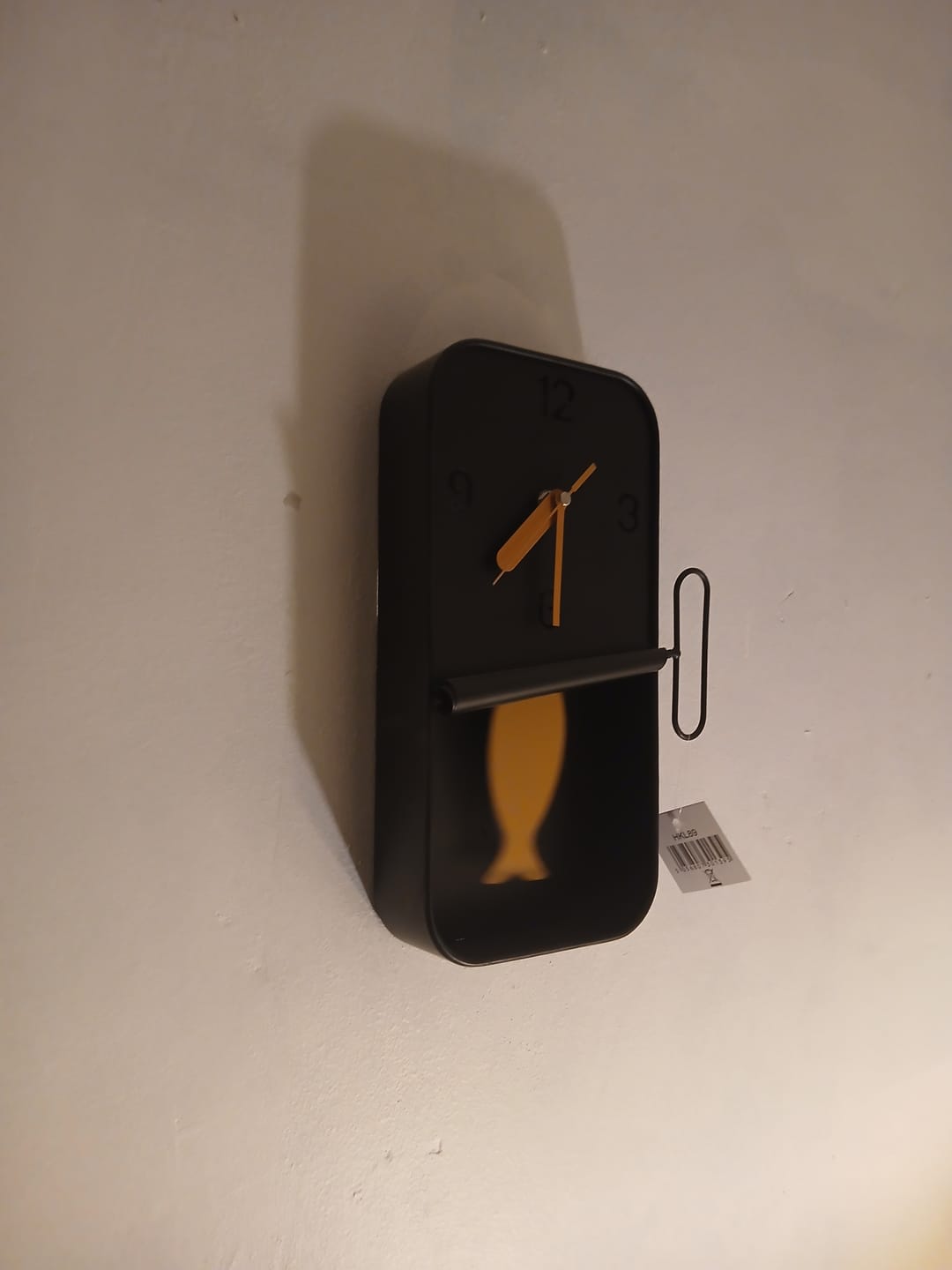 Customer photo review of Black And Mustard Sardine Clock