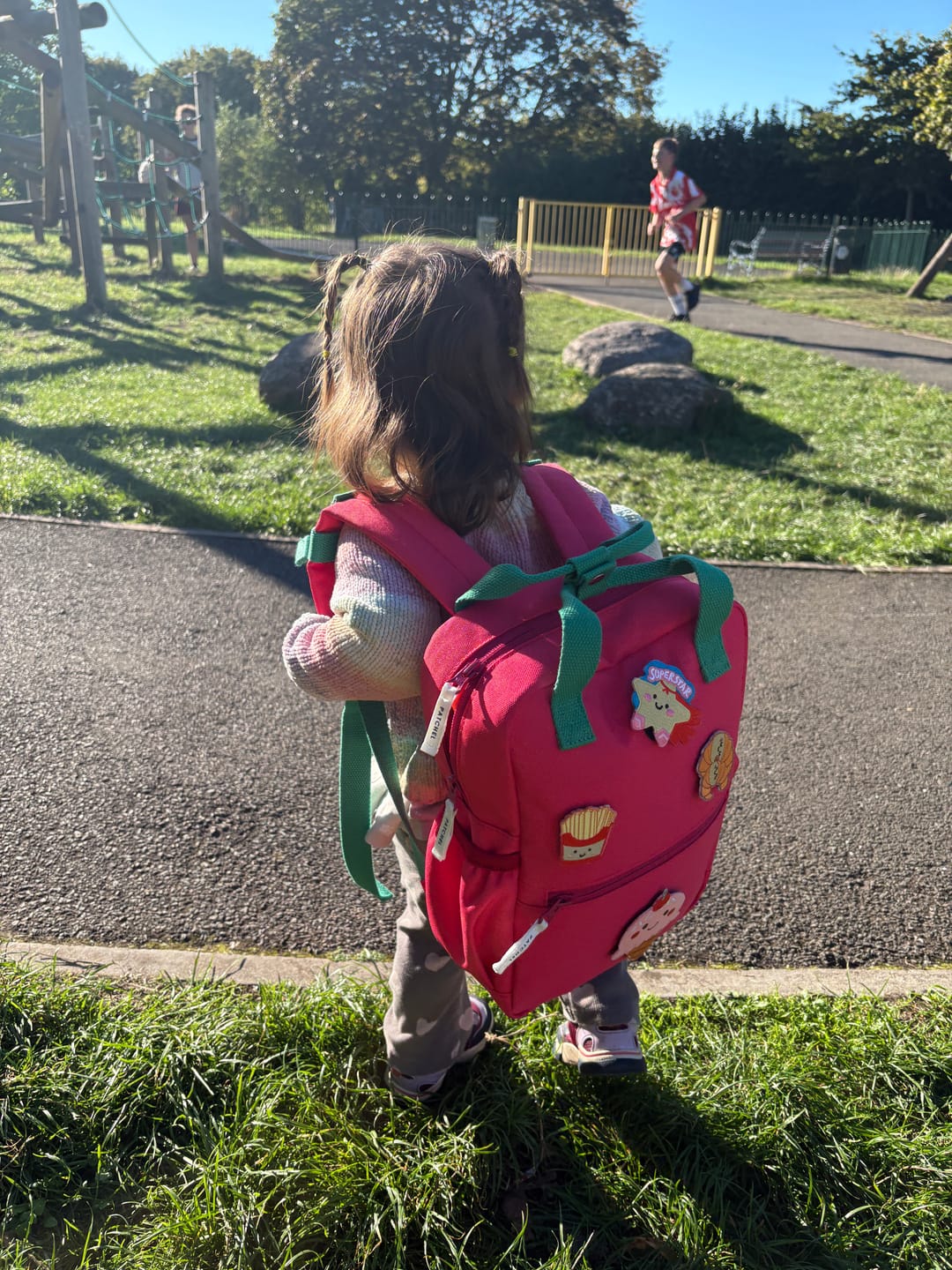 Customer photo review of Patchel | Kids' Backpack with Swappable Patches