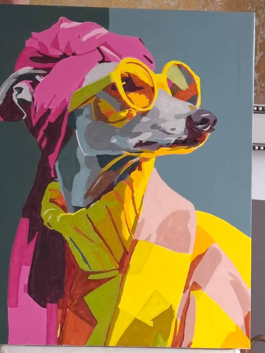 Customer photo review of Elegant Greyhound | Paint by Number
