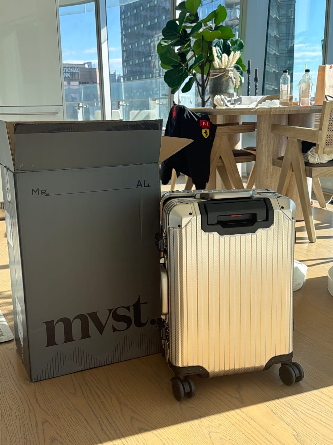 Customer photo review of TREVA Aluminum Suitcase Champagne