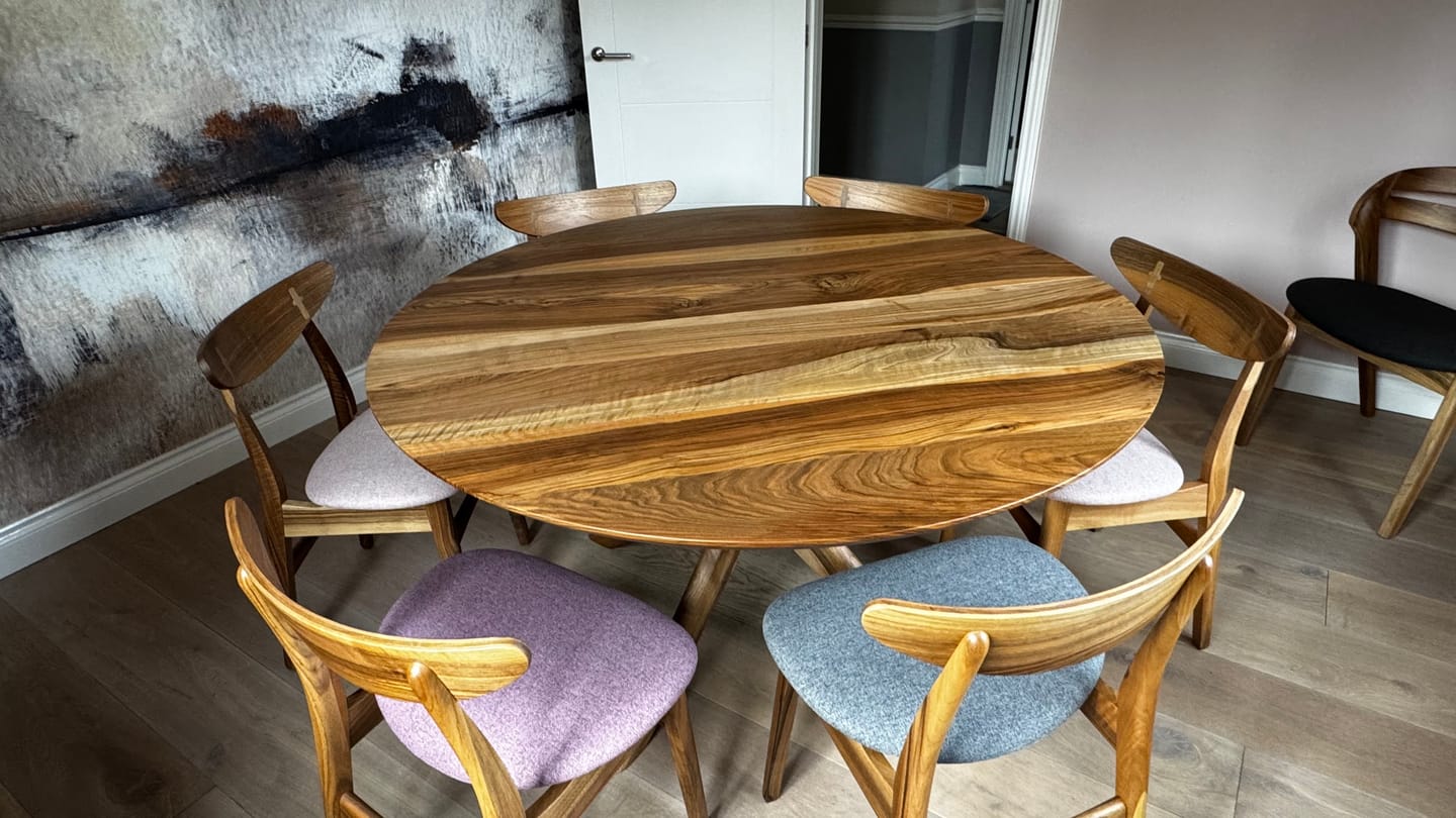 Customer photo review of Bibi Extendable Round Walnut Dining Table