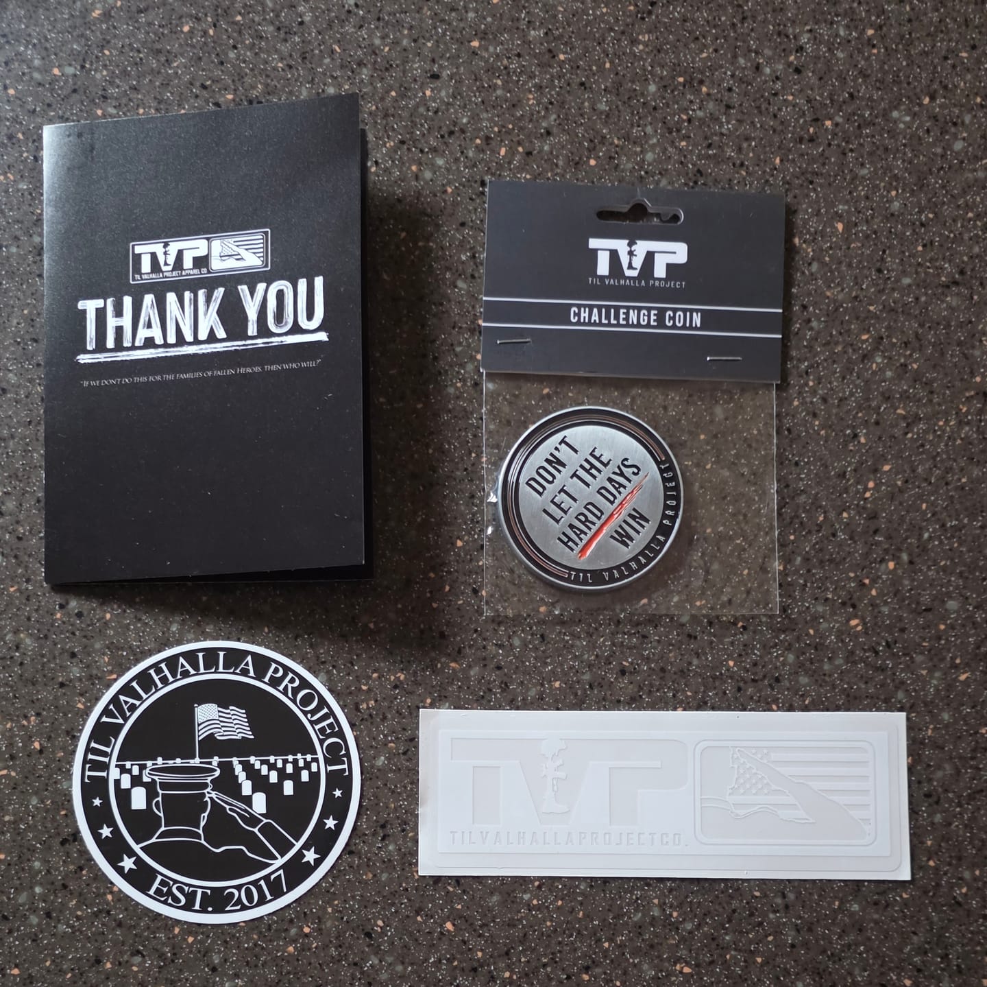 Customer photo review of Hard Days - Challenge Coin