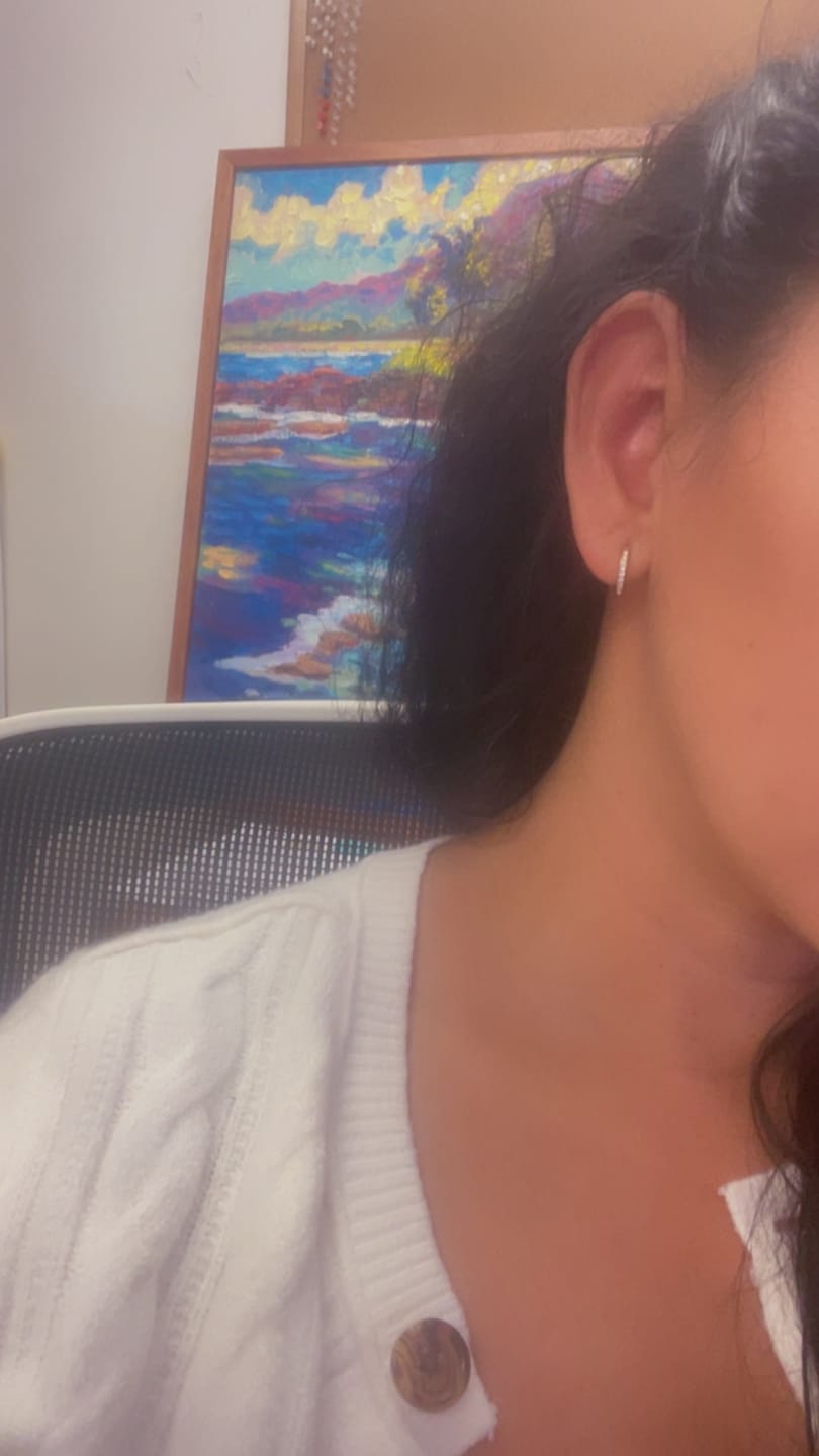 Customer photo review of Eternity Hoop Earrings