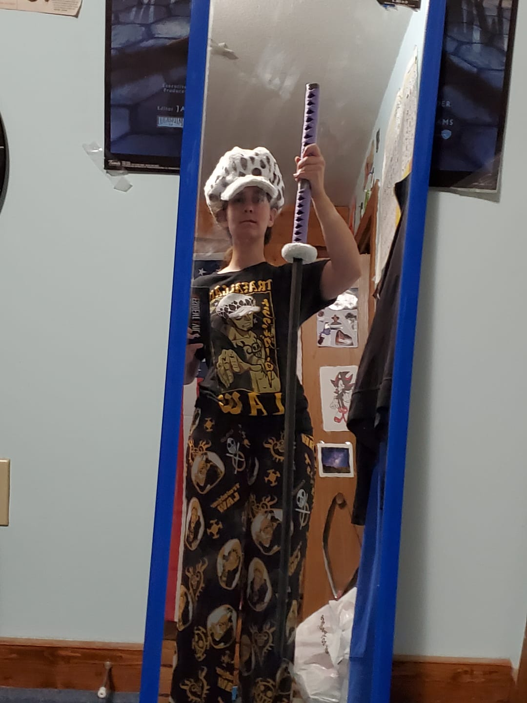 Customer photo review of One Piece Sword Trafalgar Law Kikoku Cursed Metal Katana Sword Purple Handle XL - 140cm