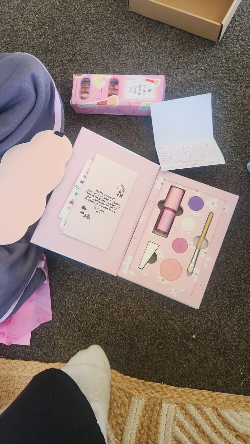 Customer photo review of Nala Pink Natural Pressed Powder Kids Makeup Palette Kit