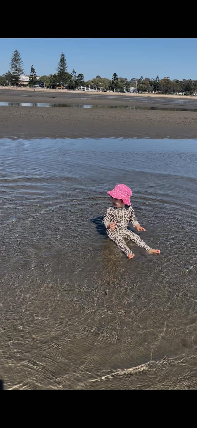 Customer photo review of SIDNEY FULL COVERAGE KIDS SWIM SUIT - COCO CONFETTI