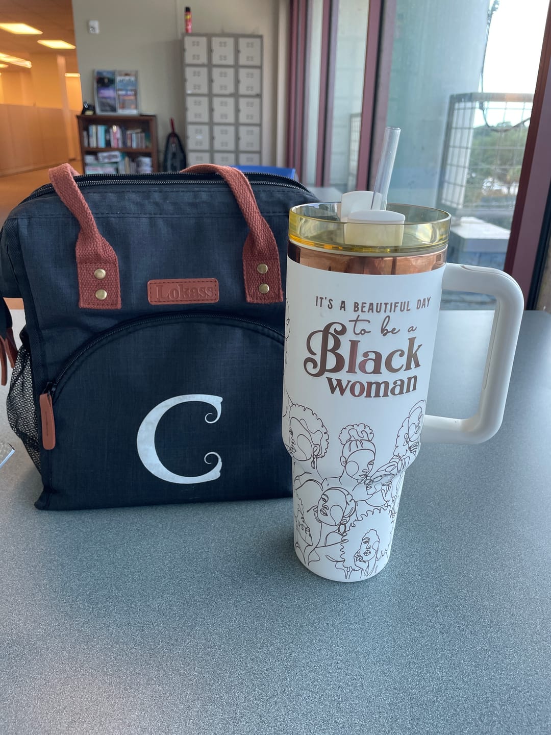 Customer photo review of Tiffany Blue "Royalty Blossomed" FlowSip™ Insulated Tumbler – It's a Beautiful Day to Be a Black Woman