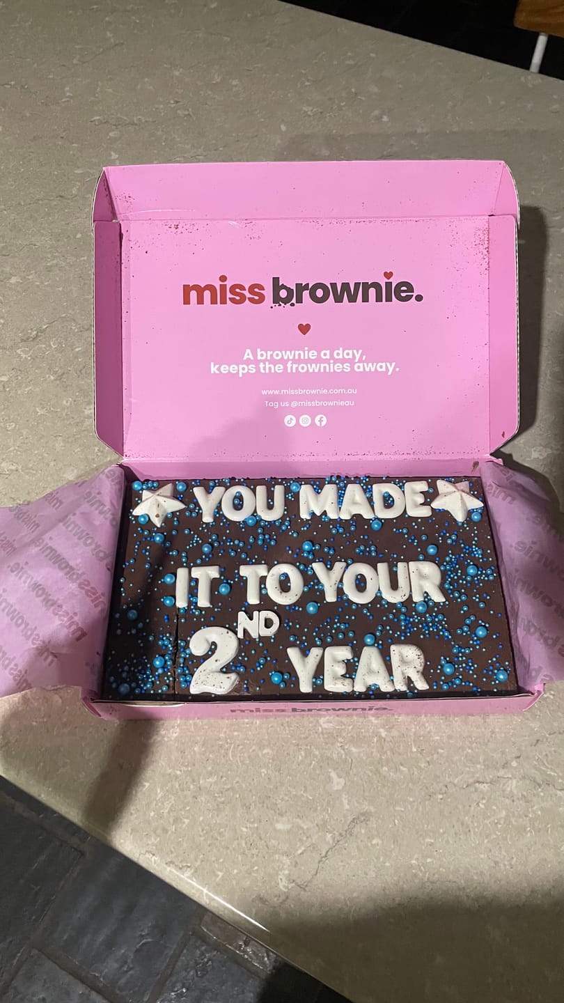 Customer photo review of Birthday Brownie · Large