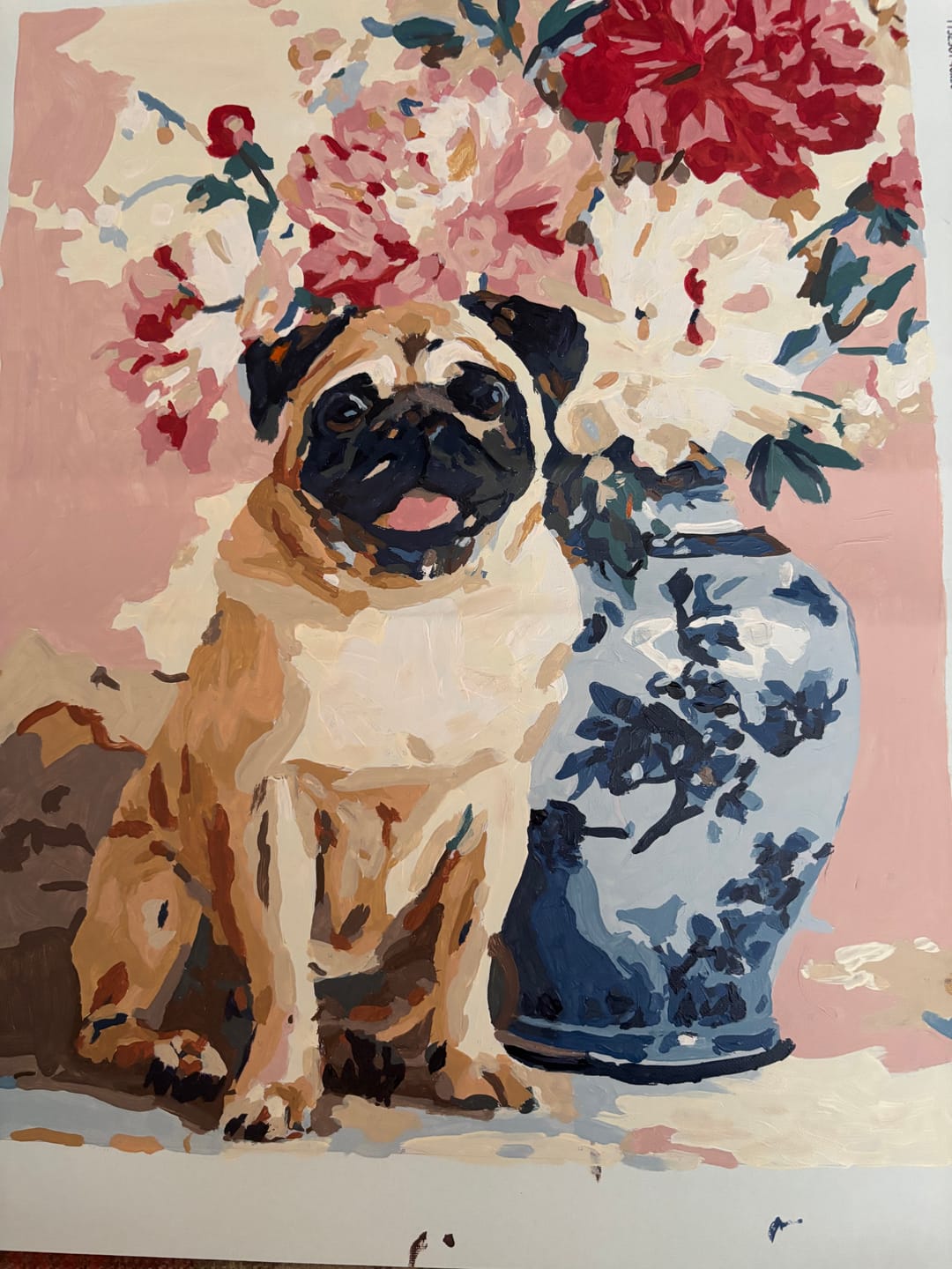 Customer photo review of Floral Pug | Paint by Number