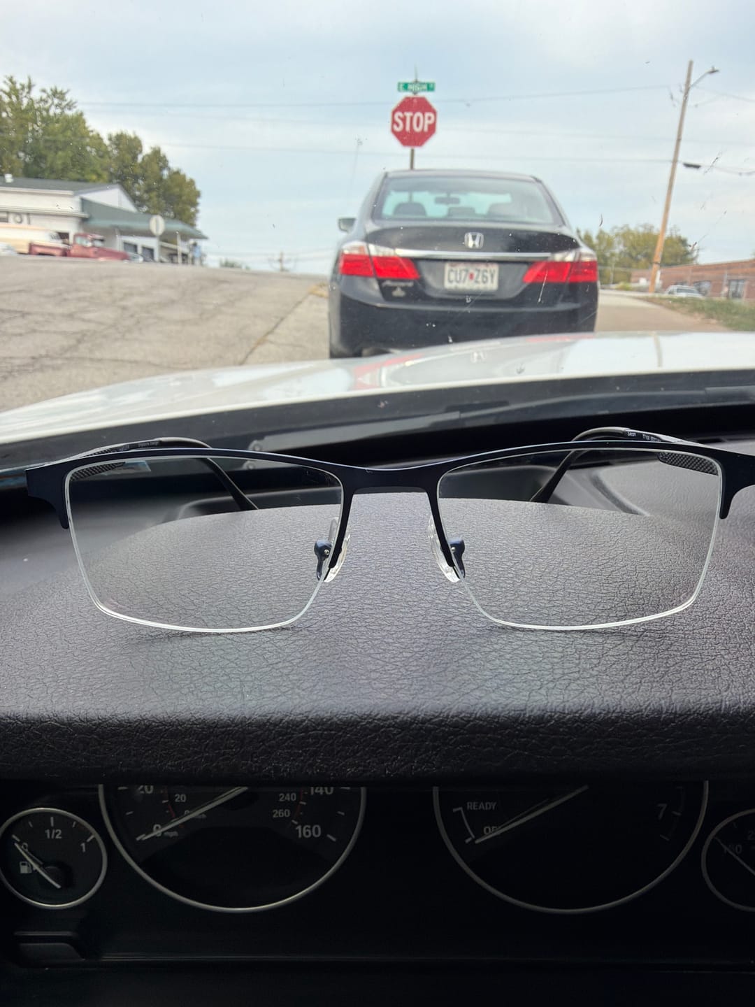 Customer photo review of Sean | Semi-rimless Rectangle Titanium Magnetic Clip-on Eyeglasses Sunglasses